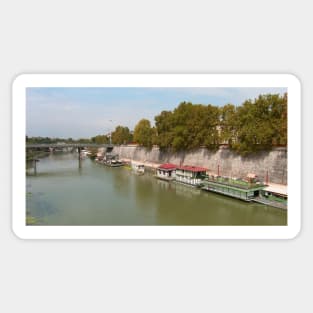 Houseboats on the Tiber Sticker